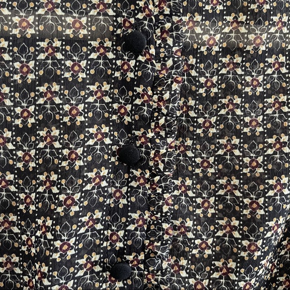 Sezane floral peplum blouse button back - Picture 5 of 5